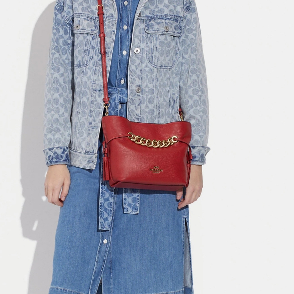 COPY - NWT Coach Leather Andy Satchel Red - Picture 2 of 6